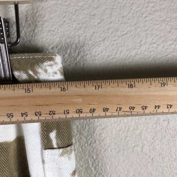 Et Clet Jeans Womens Large Tan White Denim Tie Dye High Rise Wide Leg Casual New - Picture 11 of 16